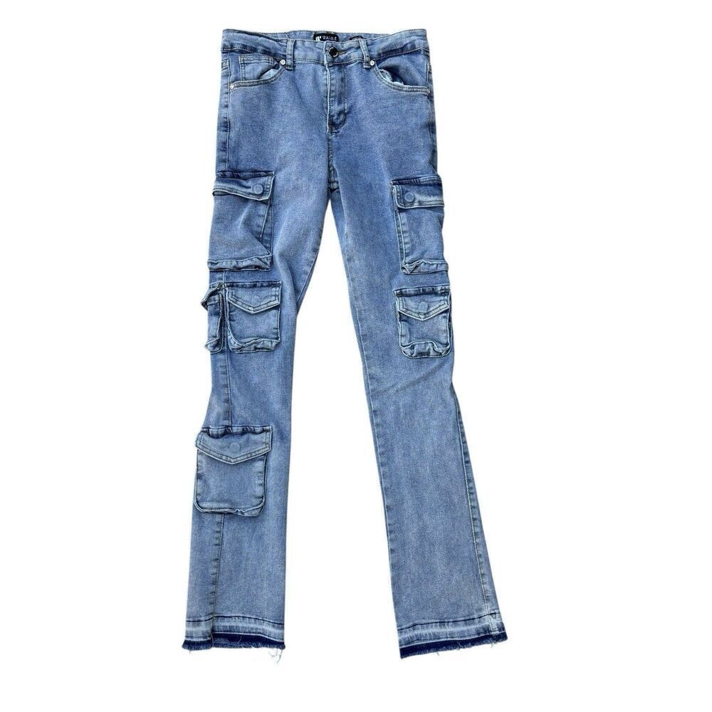 Waimea Stacked Fit Jeans‎ Women’s 18 Frayed Hem Streetwear Grunge Cargo